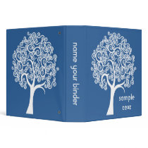 White Abstract Tree Vinyl Binder