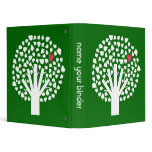 White Abstract Tree with Pink Heart binders