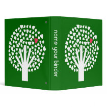 White Abstract Tree with Pink Heart Vinyl Binders