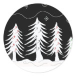 White and Black Christmas Scene Sticker