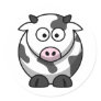 White and black cow round stickers