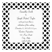 White and Black Polka Dot Wedding invitations