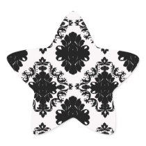 white and black romantic damask design stickers