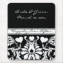 White and Black  Vintage Floral Wedding MousePad