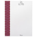 White and blue lozanges on Maroon Letterhead
