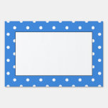 White and Blue Polka Dot Pattern. Sign