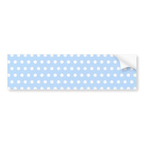 White and Blue Polka Dot Pattern. Spotty. Bumper Stickers