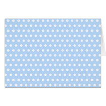 White and Blue Polka Dot Pattern. Spotty. Card
