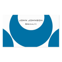 White and Blue Retro Circle Business Cards