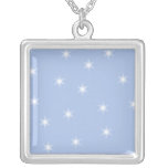 White and Blue Stars Design. Necklaces