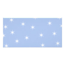White and Blue Stars Design. Personalized Photo Card