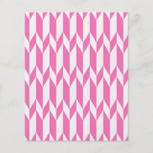 White and Bright Pink Abstract Graphic Pattern. Full Color Flyer