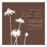 White and Brown Chic Flower Wedding Invitation