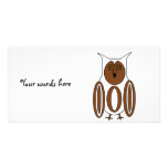 White and brown owl photo card