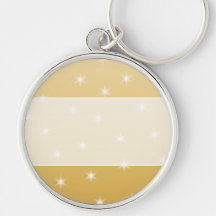 White and Gold Colour Star Pattern Key Chain
