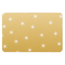 White and Gold Colour Star Pattern Rectangle Magnets