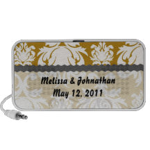 white and gold royale wedding keepsake portable speaker