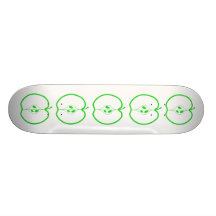 White and Green Apple Half. Skate Decks