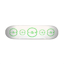 White and Green Apple Half. Skateboard Decks