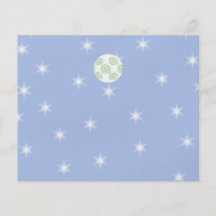 White and Green Christmas Bauble. On Starry Blue. Flyers