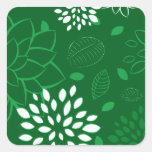 White and Green Floral Stickers