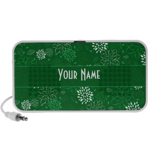White and Green Floral Travel Speaker