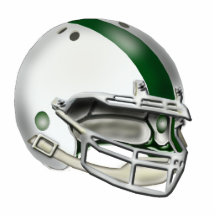 White and Green Football Helmet Ornament Photo Sculpture
