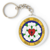 White And Green Luther Rose Key Chain