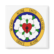 White And Green Luther Rose Magnet