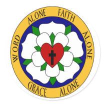 White And Green Luther Rose Round Stickers