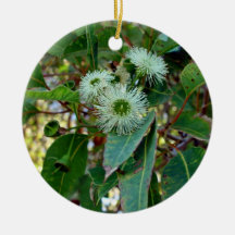 White and Green Pale gum blossom Christmas Tree Ornaments