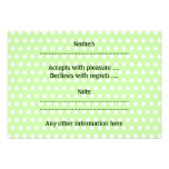 White and Green Polka Dot Pattern. Spotty. Invitation