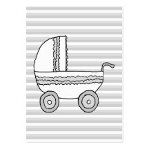 White and Grey Baby Pram. Business Card Template
