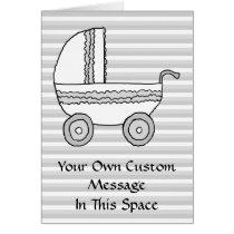 White and Grey Baby Pram. Cards