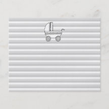 White and Grey Baby Pram. Full Color Flyer