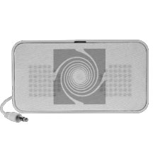 White and grey spiral design. iPod speakers