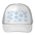 White and light blue retro pattern. Custom hats