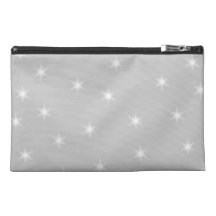 White and Light Grey Star Pattern. Travel Accessory Bag