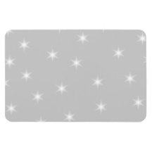 White and Light Grey Star Pattern. Flexible Magnet