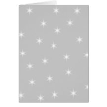 White and Light Grey Star Pattern. Greeting Card