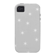 White and Light Grey Star Pattern. iPhone 4 Cases
