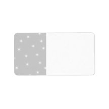 White and Light Grey Star Pattern. Personalized Address Label