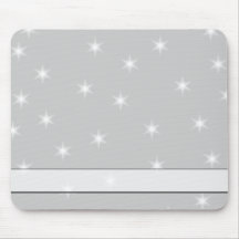 White and Light Grey Star Pattern. Mouse Pad