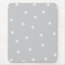 White and Light Grey Star Pattern. Mousepads