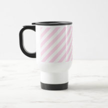 White and Light Pink Stripes. Coffee Mug