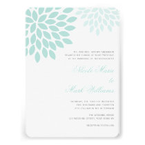 White and Mint Chrysanthemums Wedding invitations
