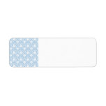 White and Pale Blue Damask Design. Custom Return Address Label