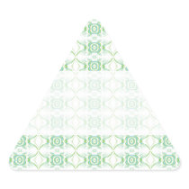 White and Pale Green Flower Pattern. Triangle Sticker
