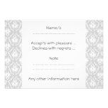 White and Pastel Grey Damask Design. Personalized Invitations