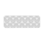 White and Pastel Grey Damask Design. Labels